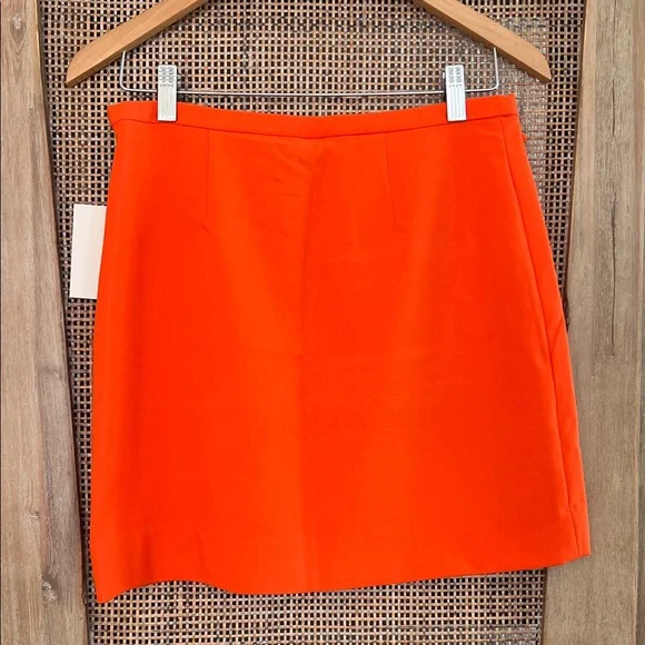 NWT Victoria Beckham for Target Orange Twill Skirt with Scallop trim pocket - Picture 5 of 7